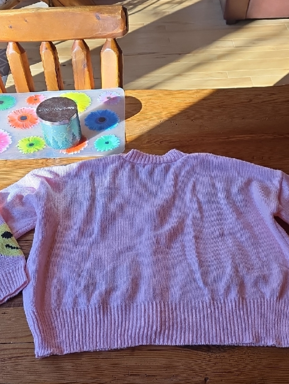 Cute Pink Smiley Cardigan Sweater - Picture 7 of 7
